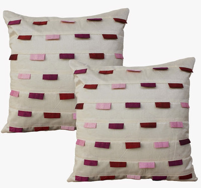 16% OFF on Dekor World Abstract Cushions Cover(Pack of 2, 40 cm*40 cm, White)