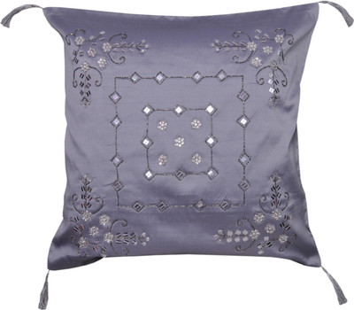 

Cute Creations Embroidered Cushions Cover(40 cm*40 cm, Grey)