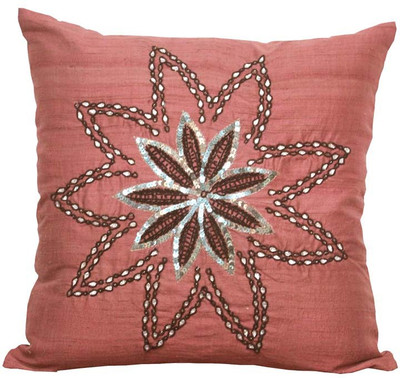 

Rhome Embroidered Cushions Cover(45 cm*45 cm, Peach)