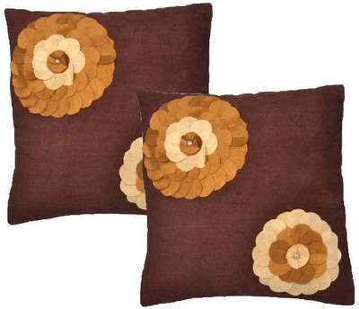 

Nikunj Embroidered Cushions Cover(Pack of 2, 40 cm, Brown)
