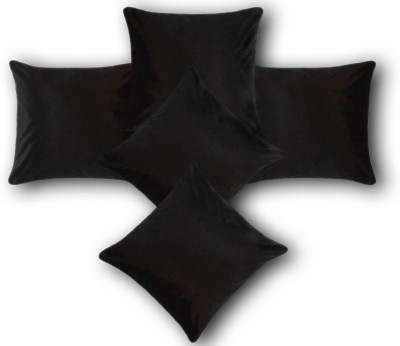 

Nikunj Plain Cushions Cover(Pack of 5, 40 cm*40 cm, Black)