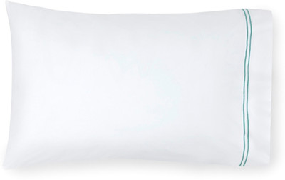 

Sferra Plain Pillows Cover(Pack of 2, 106 cm*55 cm, White, Light Green), Light green;white