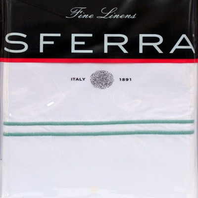 

Sferra Plain Pillows Cover(Pack of 2, 83 cm*55 cm, White, Light Green), Light green;white