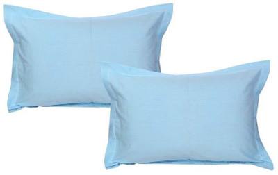 

Metro Living Plain Pillows Cover(Pack of 2, 54 cm*77 cm, Blue)