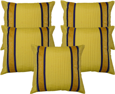 

HOME SHINE Striped Cushions Cover(Pack of 5, 40 cm*40 cm, Yellow)