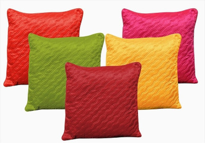 20% OFF on Dekor World Self Design Cushions Cover(Pack of 5, 40.6 cm*40.6 cm, Multicolor)