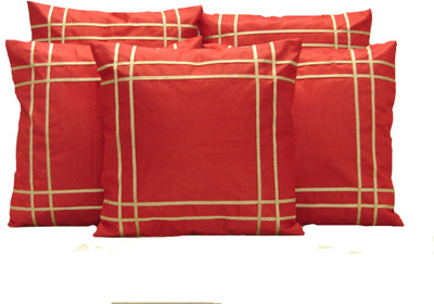 

HOME SHINE Geometric Cushions Cover(Pack of 5, 40 cm*40 cm, Red)