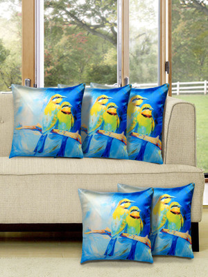 

Alina Decor Printed Cushions Cover(Pack of 5, 40.64 cm, Blue)