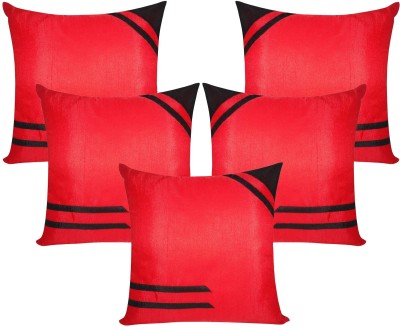 ZIKRAK EXIM Abstract Cushions Cover(Pack of 5, 30 cm*30 cm, Red, Black)