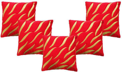 

Nikunj Embroidered Cushions Cover(Pack of 5, 40 cm, Red)