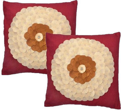 

Nikunj Embroidered Cushions Cover(Pack of 2, 40 cm, Red)