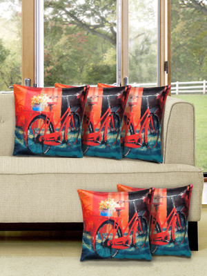 

Alina Decor Printed Cushions Cover(Pack of 5, 40.64 cm, Red)