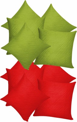 ZIKRAK EXIM Floral Cushions Cover(Pack of 10, 40 cm*40 cm, Red, Green)