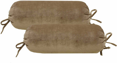 

Rhome Plain Bolsters Cover(Pack of 2, 34 cm*70 cm, Beige)