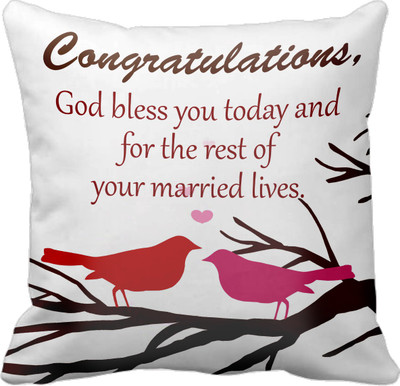 

Tied Ribbons Printed Cushions Cover(30 cm*30 cm, Multicolor)