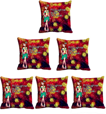 

IndiWeaves Printed Cushions Cover(Pack of 6, 40 cm*40 cm, Multicolor)