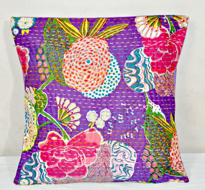 

Kantha Embroidered Cushions Cover(16 cm*16 cm, Multicolor)