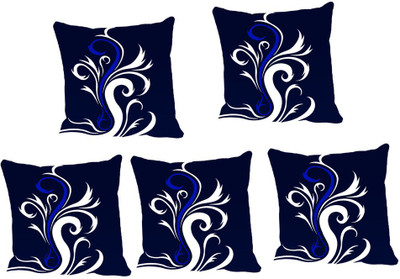 

IndiWeaves Printed Cushions Cover(Pack of 5, 30 cm*30 cm, Blue, White)