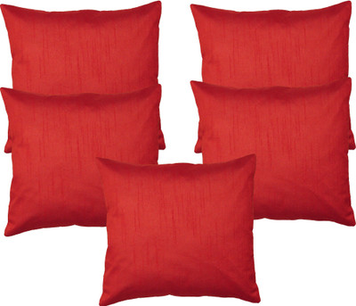 

HOME SHINE Plain Cushions Cover(Pack of 5, 30 cm*30 cm, Red)
