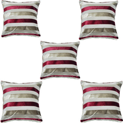

Koncepts Striped Cushions & Pillows Cover(Pack of 5, 42 cm*42 cm, Maroon)