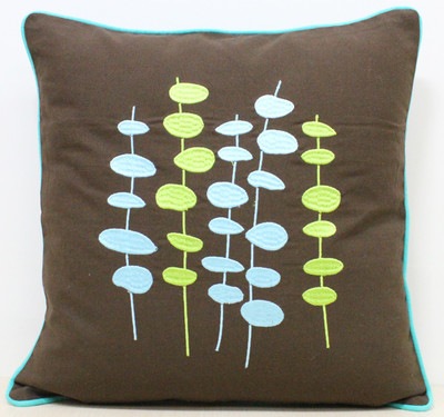 

Elan Embroidered Cushions Cover(40 cm*40 cm, Brown)