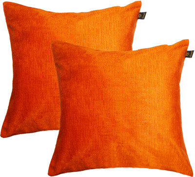 

Lushomes Self Design Cushions Cover(Pack of 2, 60 cm, Orange)