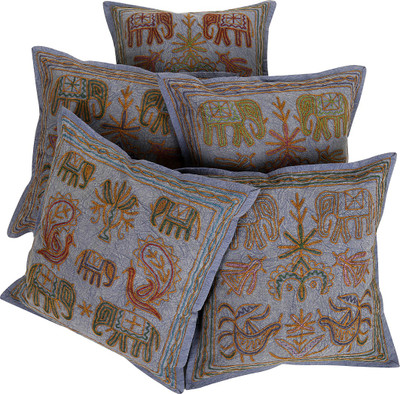 

Rajrang Floral Cushions Cover(Pack of 5, 40 cm*40 cm, Blue)