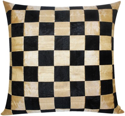 ZIKRAK EXIM Floral Cushions Cover(40 cm*40 cm, Beige, Black)