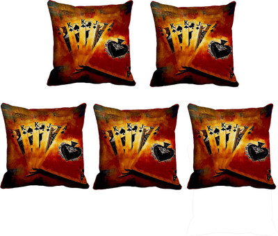 

IndiWeaves Printed Cushions Cover(Pack of 5, 40 cm*40 cm, Black)