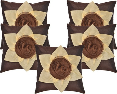 

Shine Villa Floral Cushions Cover(Pack of 5, 40 cm*40 cm, Brown)
