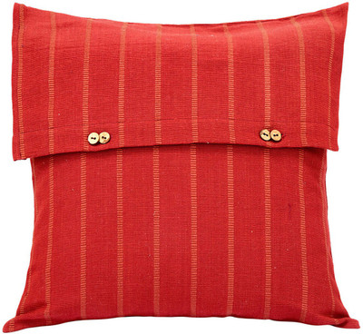

Jodhaa Striped Cushions Cover(43 cm*43 cm, Maroon)