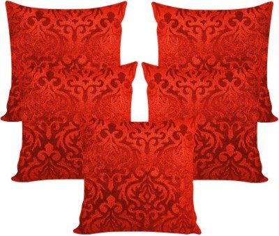 Belive-Me Velvet Cushions Cover(Pack of 5, 40 cm*40 cm, Red)