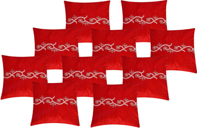 

Fazar Creations Embroidered Cushions Cover(Pack of 10, 40 cm*40 cm, Red)