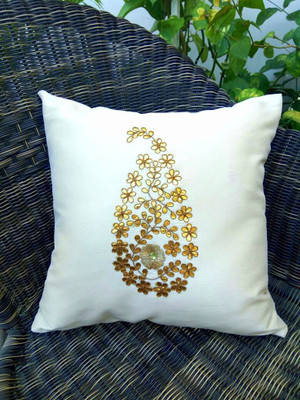

Royal DecoFurnishing Paisley Cushions Cover(Pack of 2, 40 cm*40 cm, White)