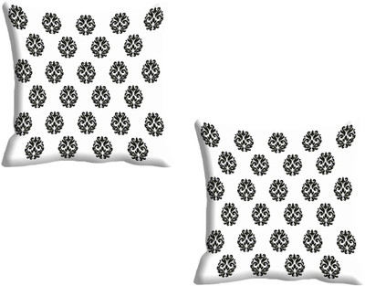 IndiWeaves Printed Cushions Cover(Pack of 3, 40 cm*40 cm, White, Black), Black;white