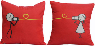 8% OFF on Gifts By Meeta Abstract Cushions Cover(Pack of 2, 30.48 cm*30.48 cm, Red)