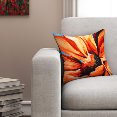 

SEJ by Nisha Gupta Floral Cushions Cover(40.64 cm*40.64 cm, Yellow)