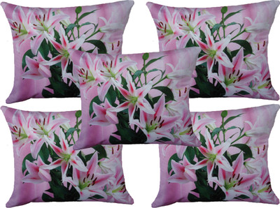

HOME SHINE Printed Cushions Cover(Pack of 5, 40 cm*40 cm, Pink)