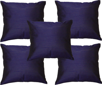 

HOME SHINE Plain Cushions Cover(Pack of 5, 40 cm*40 cm, Blue)