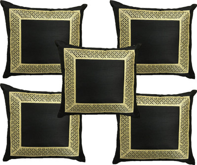 

HOME SHINE Geometric Cushions Cover(Pack of 5, 40 cm*40 cm, Black)