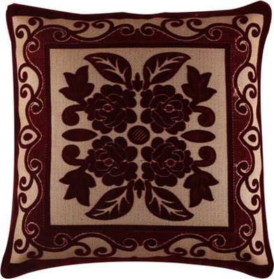

E-Retailer Floral Cushions Cover(28 cm, Red)