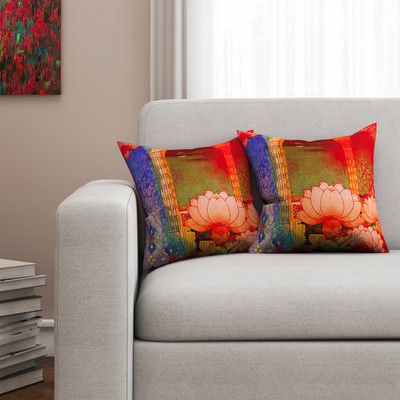

SEJ by Nisha Gupta Abstract Cushions Cover(Pack of 2, 40.64 cm*40.64 cm, Multicolor)