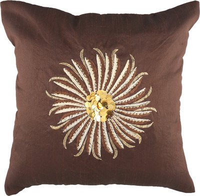 

Nikunj Embroidered Cushions Cover(Pack of 5, 40 cm*40 cm, Brown, Gold)