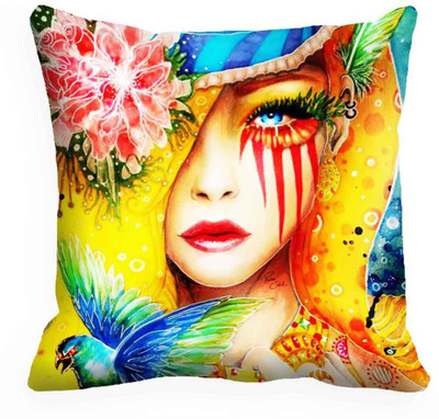 56% OFF on meSleep Abstract Cushions Cover(40.64 cm*40.64 cm, Multicolor)