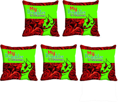 

IndiWeaves Printed Cushions Cover(Pack of 5, 30 cm*30 cm, Orange, Blue), Blue;orange