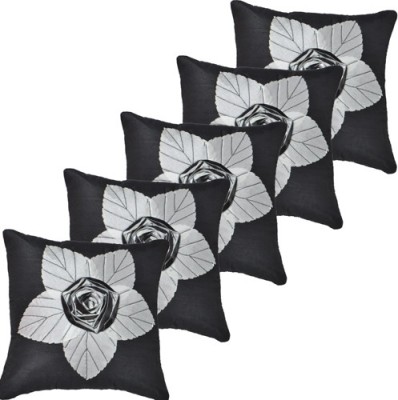 

Shine Villa Floral Cushions Cover(Pack of 5, 30 cm*30 cm, Black)