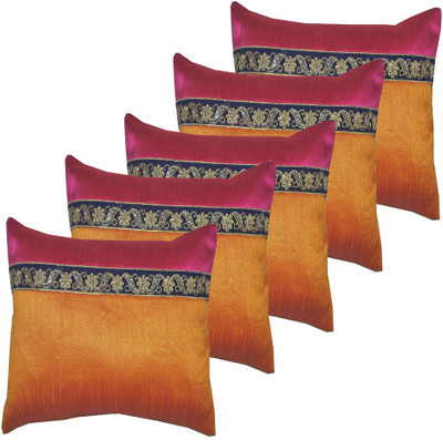 PInK PARROT Polyester Cushions & Bolsters Cover(30 cm*30 cm, Pack of 5, Multicolor)