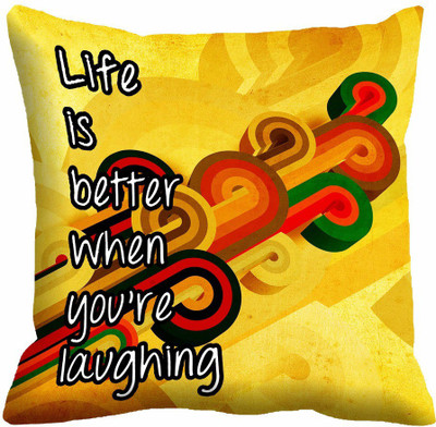 

IndiWeaves Printed Cushions Cover(30 cm*30 cm, Yellow, White), White;yellow