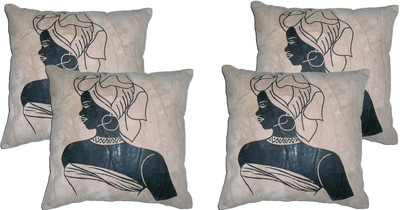 

ChicAntique Printed Cushions Cover(Pack of 4, 40 cm*40 cm, Beige)