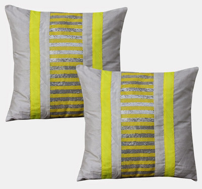 40% OFF on Dekor World Embroidered Cushions Cover(Pack of 2, 40 cm*40 cm, Grey, Yellow) 40% OFF on Dekor World Embroidered Cushions Cover(Pack of 2, 40 cm*40 cm, Grey, Yellow)